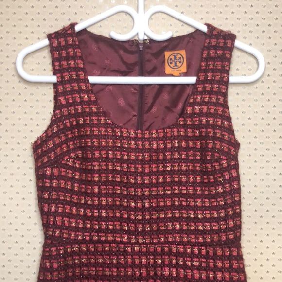Tory Burch Victory Sleeveless Tweed Sheath Dress - Picture 6 of 7